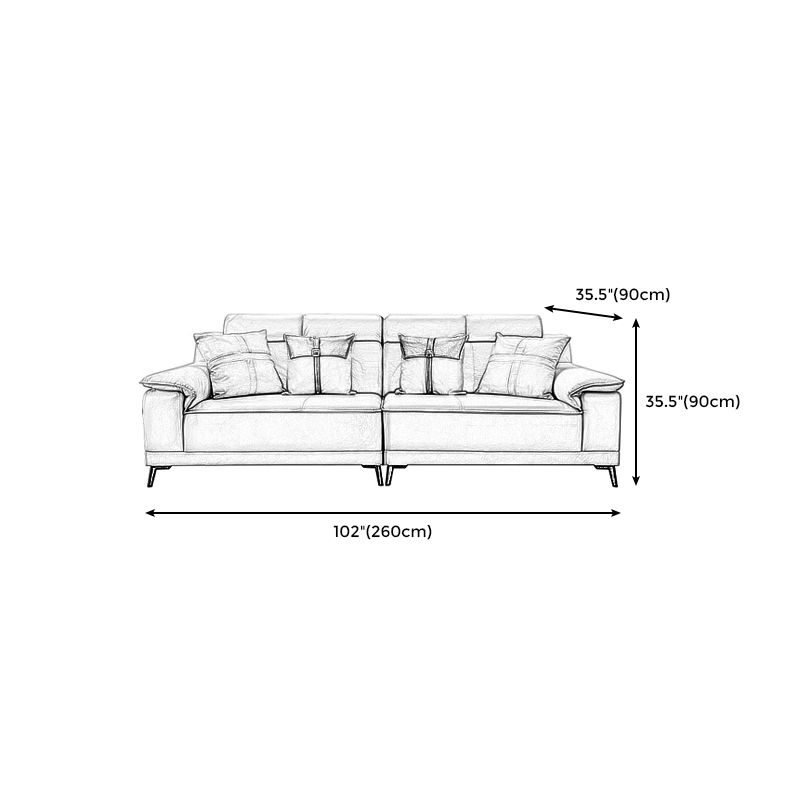 Contemporary Stain-Resistant Faux Leather Sofa Pillow Top Arm Sectional