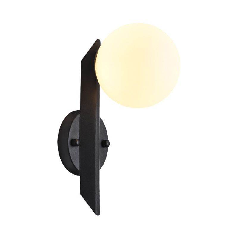 Modern Style Wall Sconce Glass 1 Light Ball Shape Sconces for Bedroom