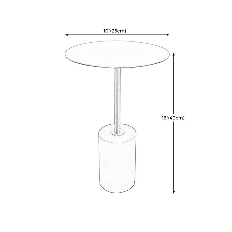 Round Pedestal Side Table Contemporary Mental Top End Table for Living Room