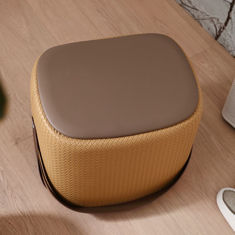 Contemporary Faux Leather Upholstered Ottoman Rectangle Standard