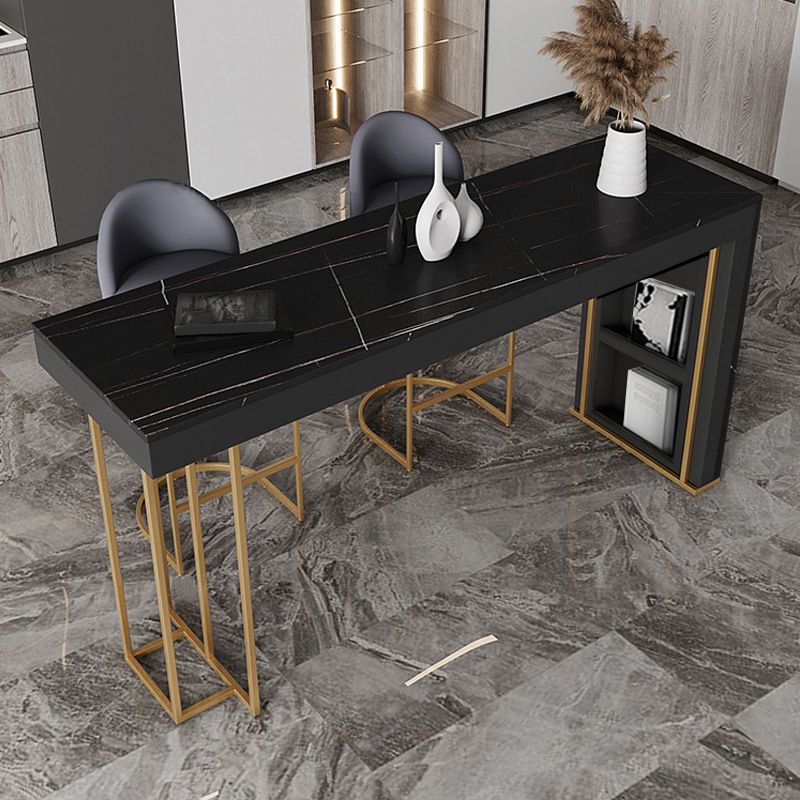 Nordic Glam Bar Counter Table Sintered Stone Table for Kitchen