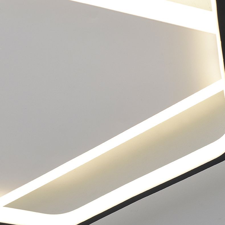 Plafonnier LED géométrique concis moderne en fer forgé avec abat-jour en acrylique