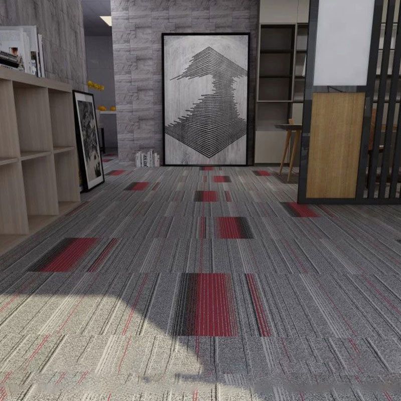 Indoor Carpet Tiles Geometric Print Level Loop Office Carpet Tiles