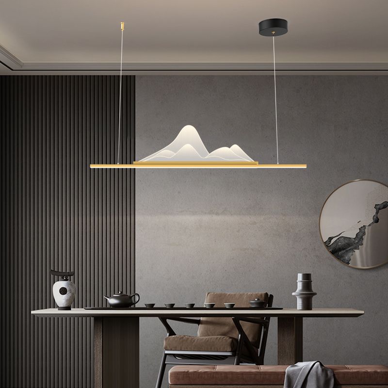 Iluminación de colgante de metal moderno Luz de colgante lineal de 1 luces