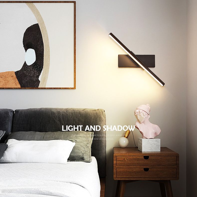 Lampada a parete a LED rettangolare in alluminio nella moderna semplicità in ferro battuto con applione a parete rotabile con ombra silicone