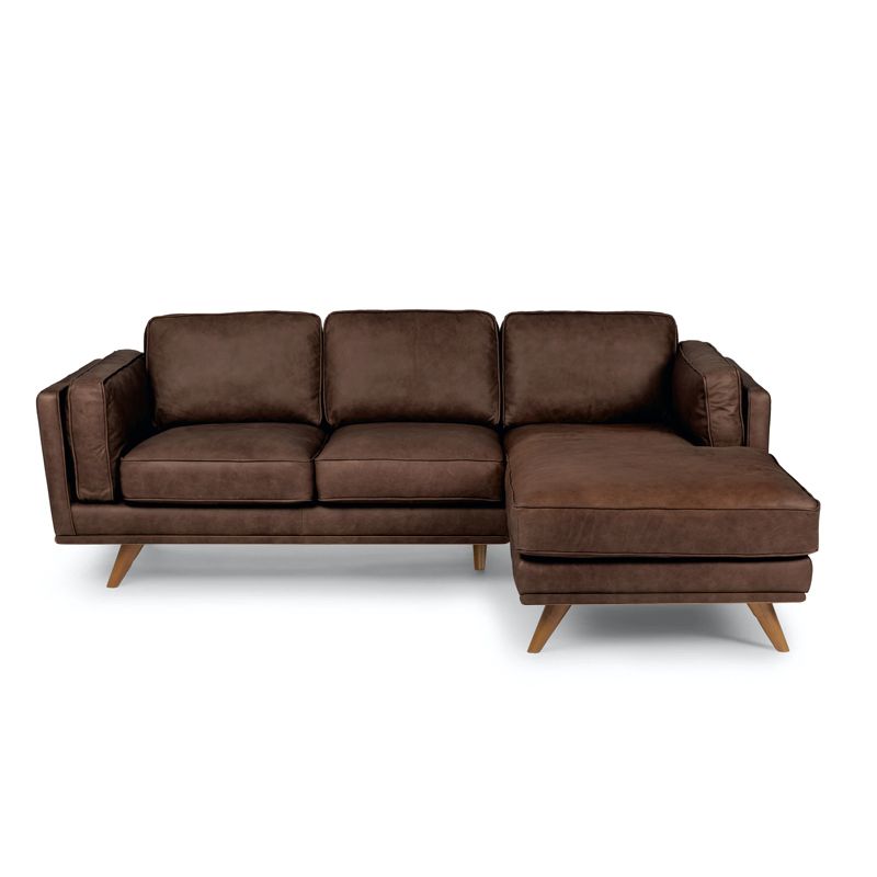 Fabric Pillow Top Arm Sofa 31.5"High Cushion Back Sectional Sofa,Brown