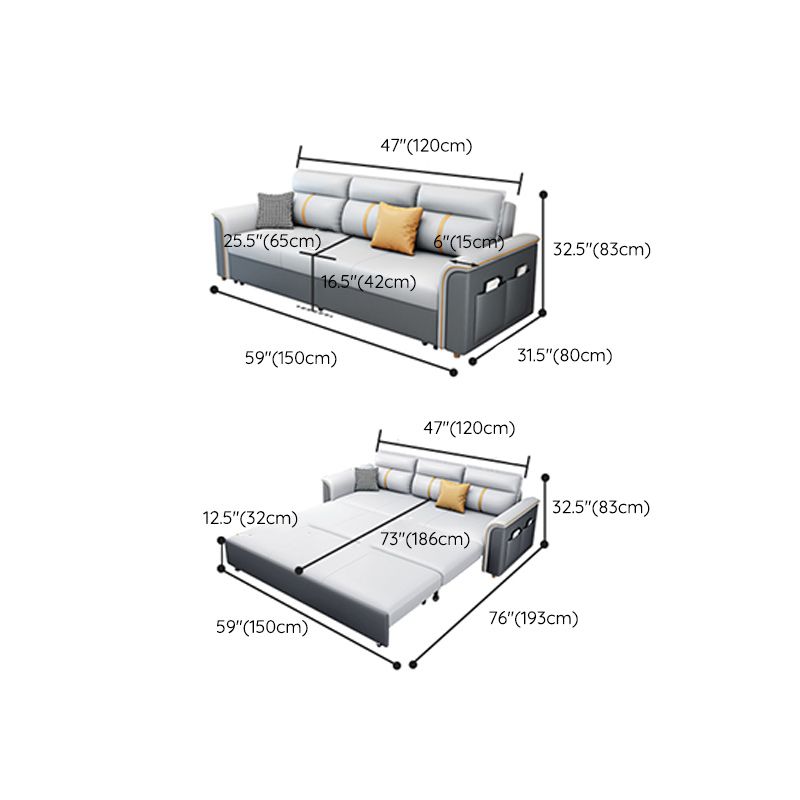 31"W Contemporary Sofa Bed Cushion Back Sleeper Sofa with Storage