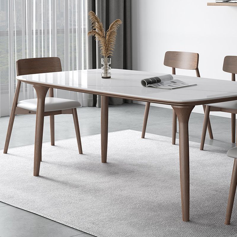 Modern Sintered Stone Top Dining Set Rectangle 1/3/4/5/7 Pieces wooden Table Set