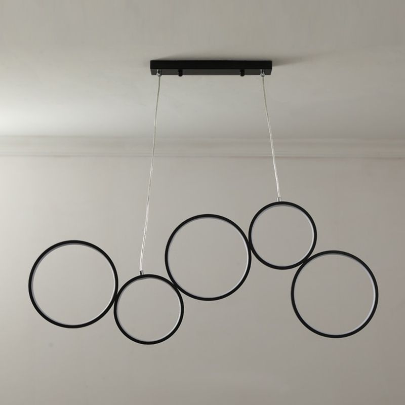 Circle Shape Island Lights Modern Style Metal 5-Light Island Lighting