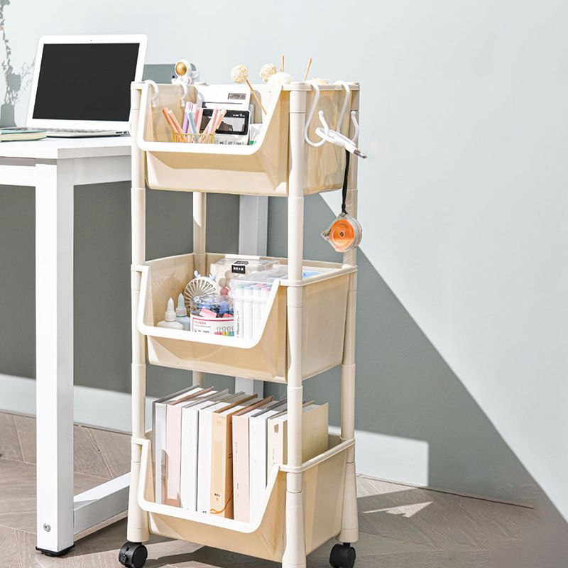 Urban Closed Back Shelf Bookcase Plastic/Acrylic Bookshelf with Caster