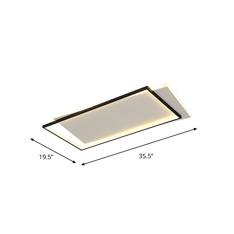Iluminación de techo LED negra acrílica Simplicity de montaje empotrado doble redondo/cuadrado/rectangular en luz cálida/blanca