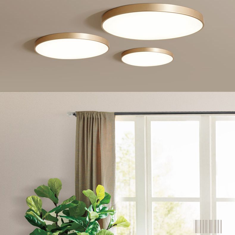 Gouden metalen ronde inbouw plafondlamp moderne stijl LED inbouwverlichting voor slaapkamer