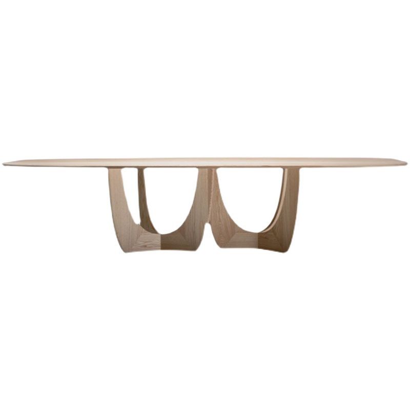 Contemporary Dining Table Oval Solid Wood Dinner Table Home Kitchen Dinner