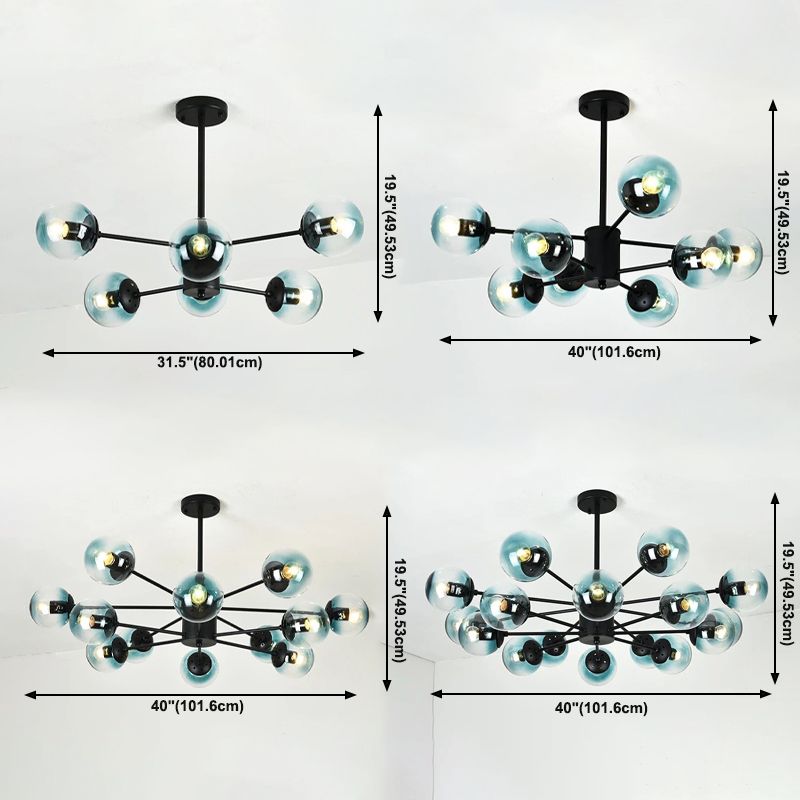 Moderner Globe Kronleuchter Lichter Glas Kronleuchterleuchte für Wohnzimmer