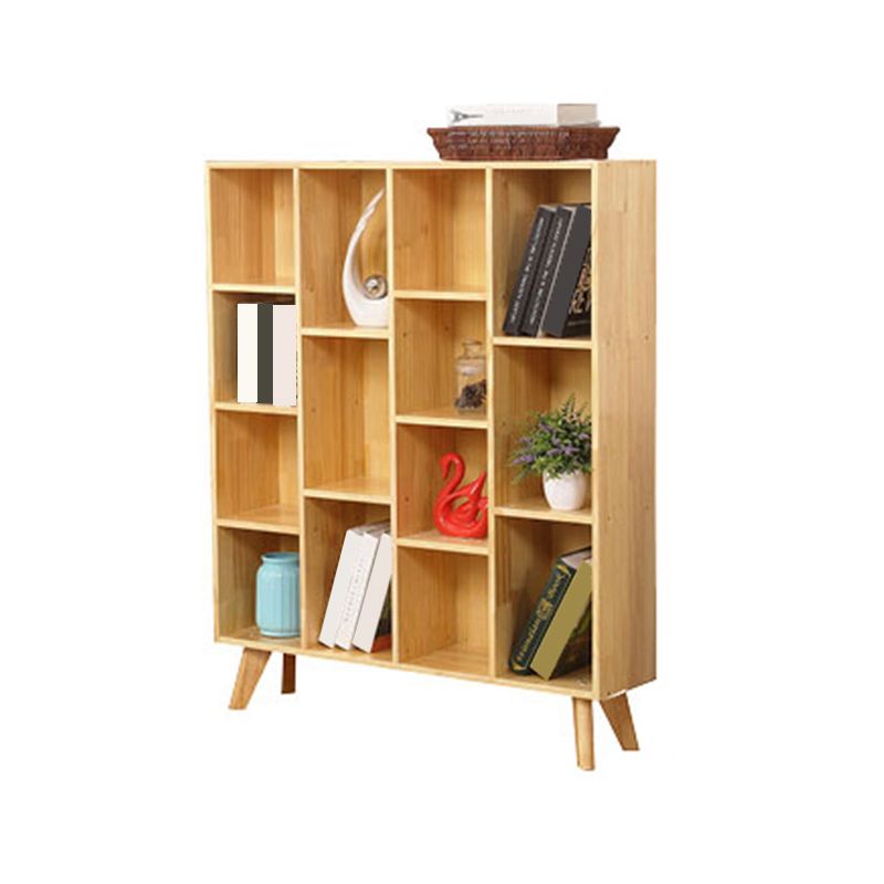 Modern Style Standard Bookcase Wooden Closed Back Bookshelf for Home Office