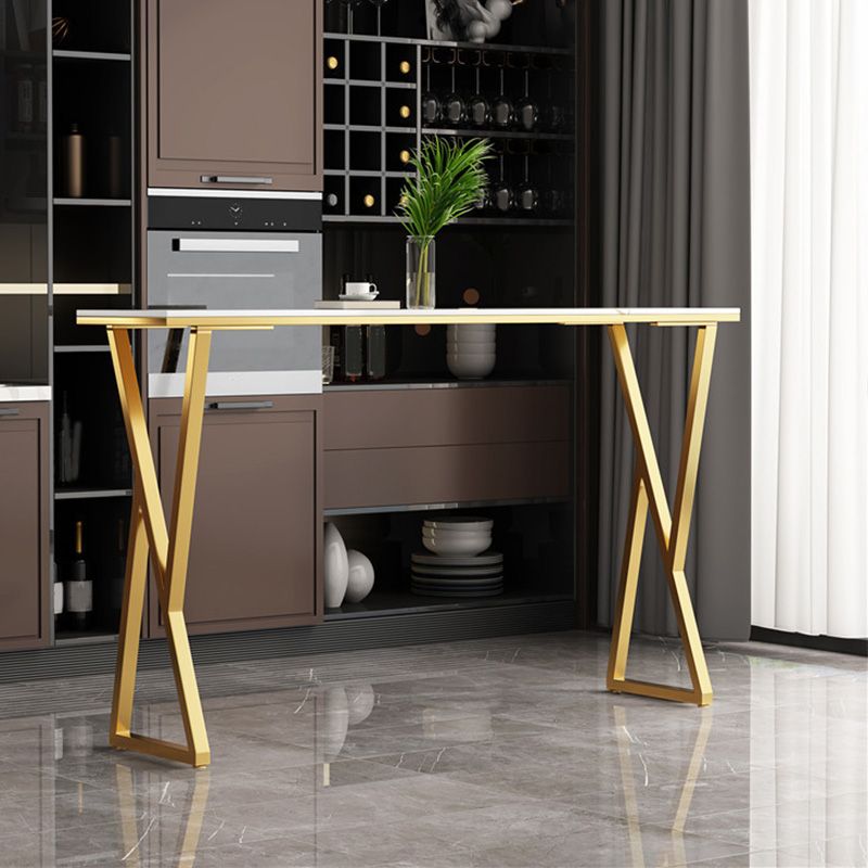 Modern Bar-height Table with Gold Base 41.3-inch Height Table Base Bar Table