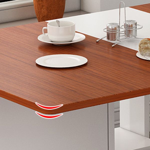 Mid-Century Modern Dining Table Rectangle Drop-Leaf Dining Table for Home Use