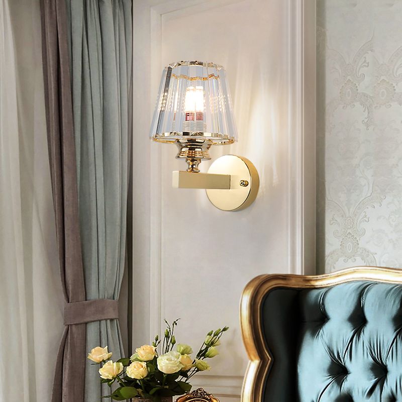 Modern Style Wall Light Geometric 1 Light Wall Sconce with Crystal for Living Room