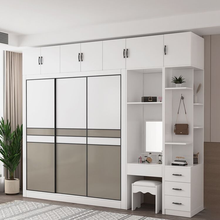 Manufactured Wooden Kids Closet Bedroom Hanging Clothes Rack with Sliding Door