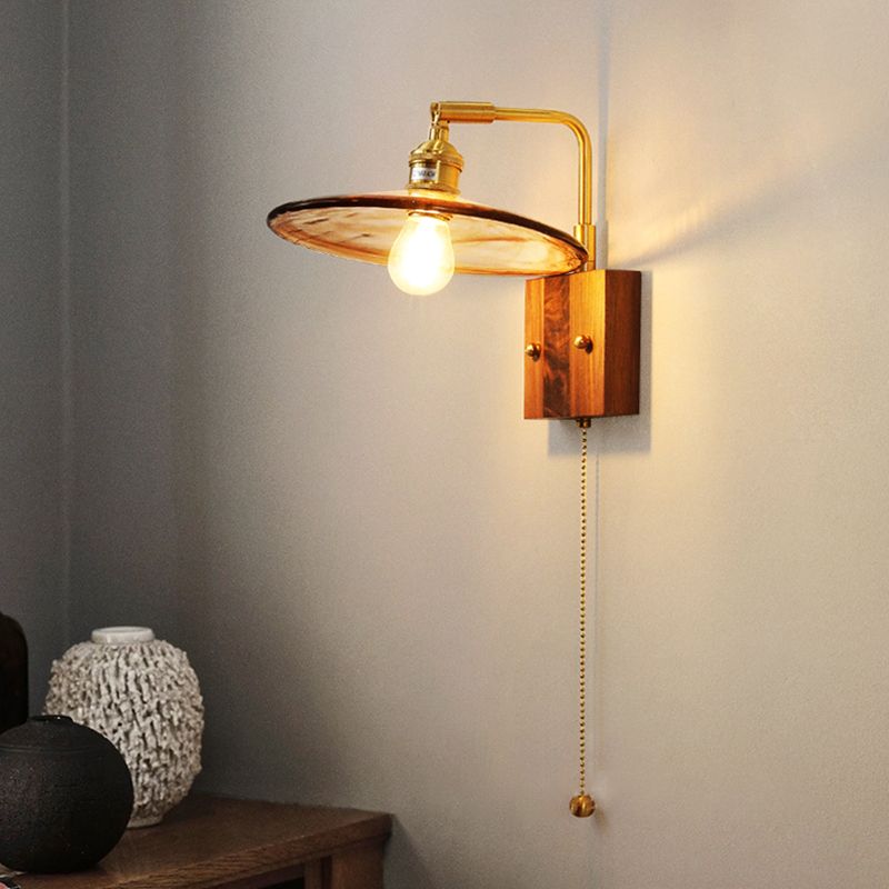 Japanese Style Wooden Wall Light Geometry Shape Wall Lamp for Living Room
