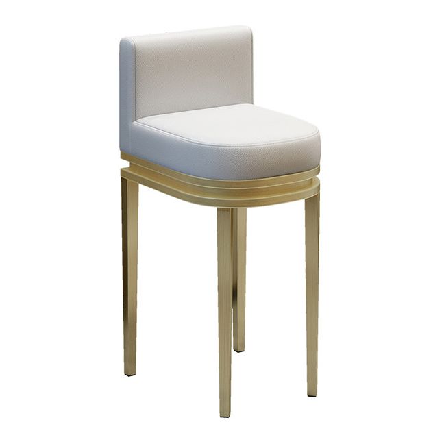 Glam Upholstered Counter Height Stool Metal Bar Stool for Kitchen