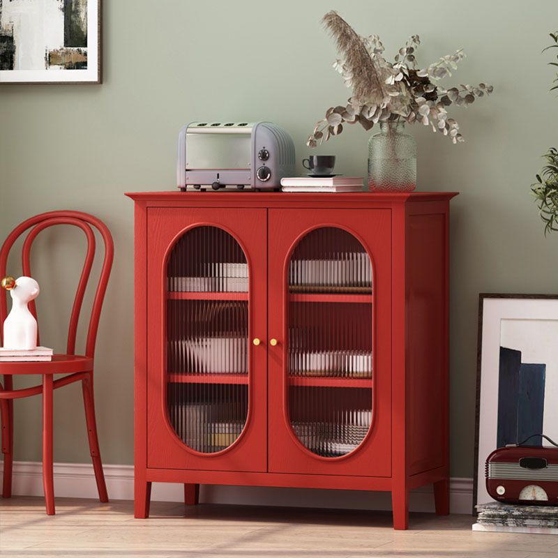 Glam Style Buffet Stand Solid Wood Buffet Sideboard with 2 Doors , 33.46"W