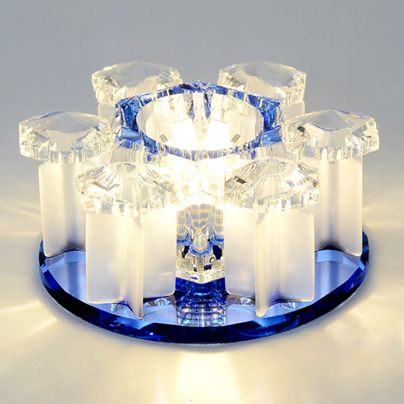 Mushroom Shaped Crystal Downlight Modern LED Flush Mount Recessed Lighting for Hallway