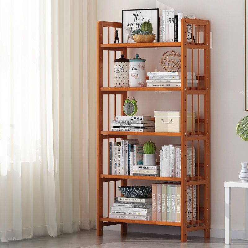 Contemporary Manufactured Wood Etagere Bookshelf Vertical Open Bookcase