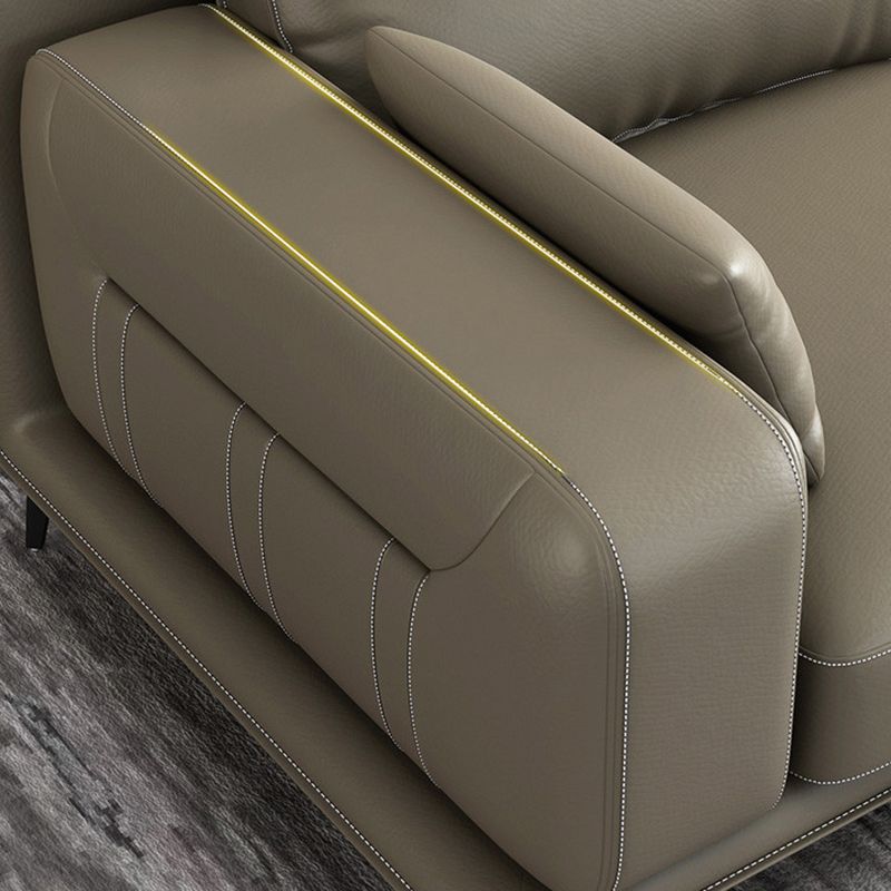 Gorgeous Style Sectional with Pillow Back Grey/beige/black Latex Padded Sofa