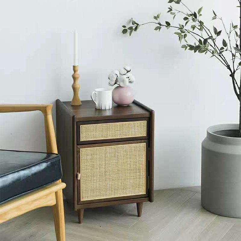 1 Drawer Contemporary Nightstand 1 Door Bedside Cabinet ,22" Tall