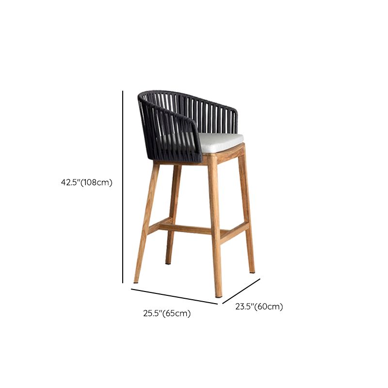 Contemporary Low Back Dining Stool Bucket Bar Stool with Footrest
