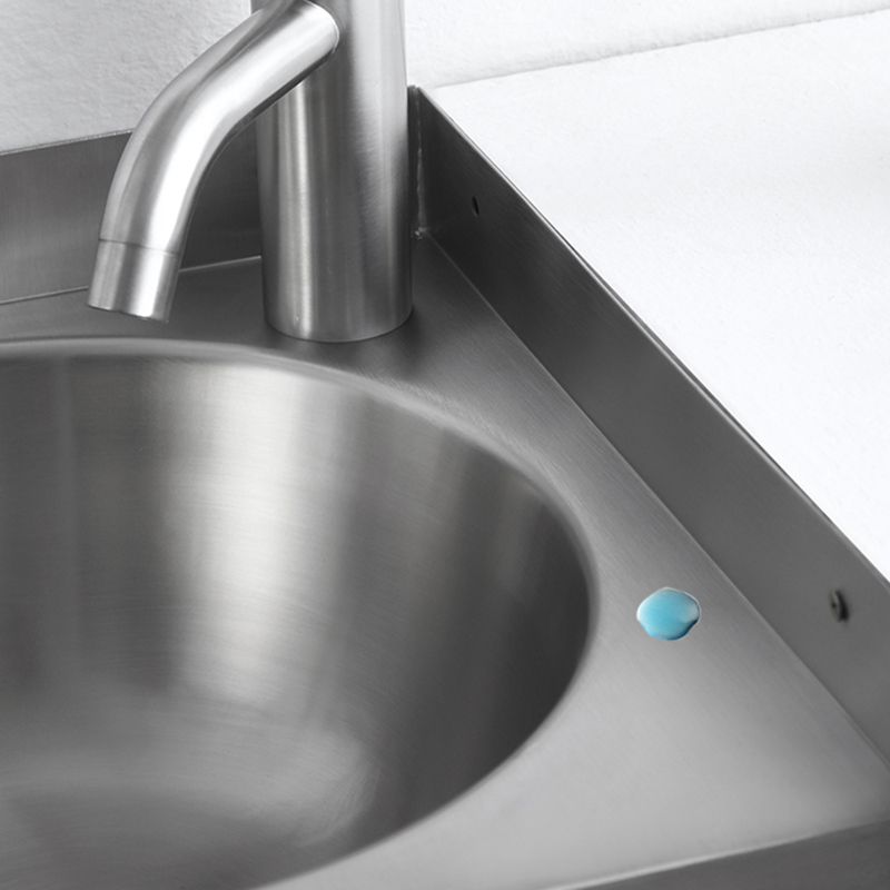 Modern Corner Sinks Metal Round with Faucet Wall Mount Bathroom Sink