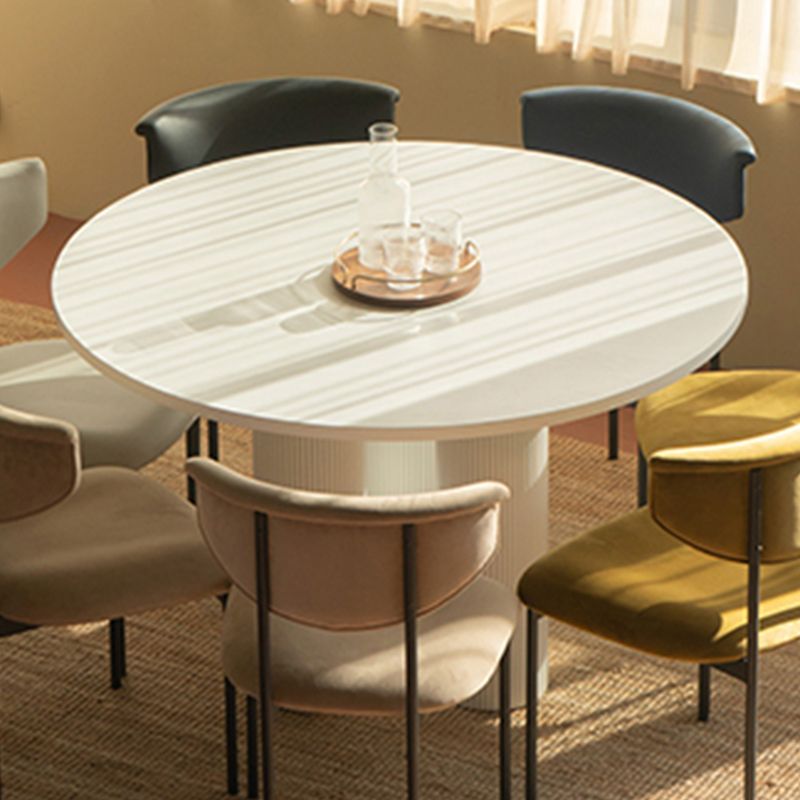 Modern Style Coffee Table with Abstract Base Design Round Wooden Table