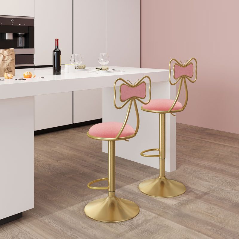Glam Upholstered Home Stool Matte Finish Footrest Low Back Barstool