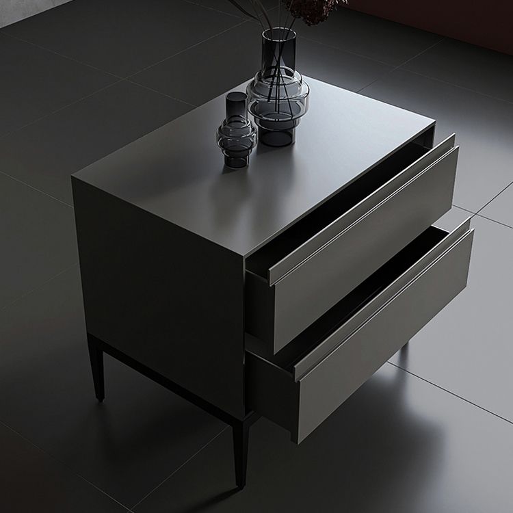 Drawer Storage Bed Night Table Contemporary Solid Wood Nightstand 2 Drawer