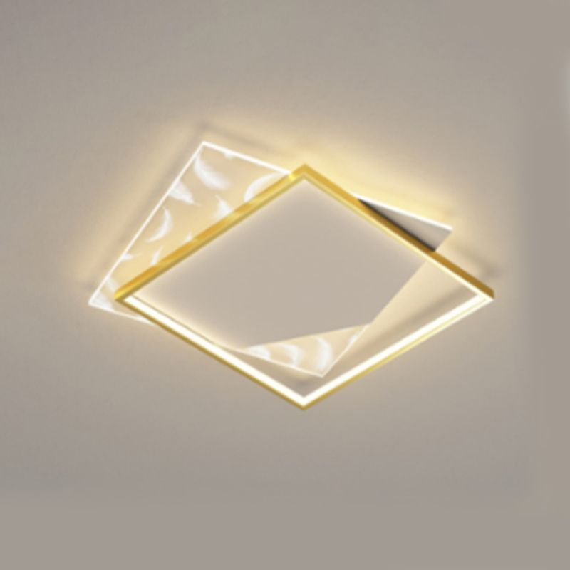 Luz de techo de dormitorio cuadrado Acrílico Acrílico LED FLUMPLA FLUMPLACIÓN Luz de montaje