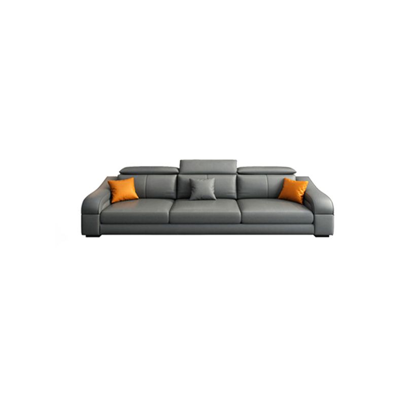 Modern Sloped Arms Sectionals 33.46"High Cushion Back Sectional Sofa with Storage, Grey