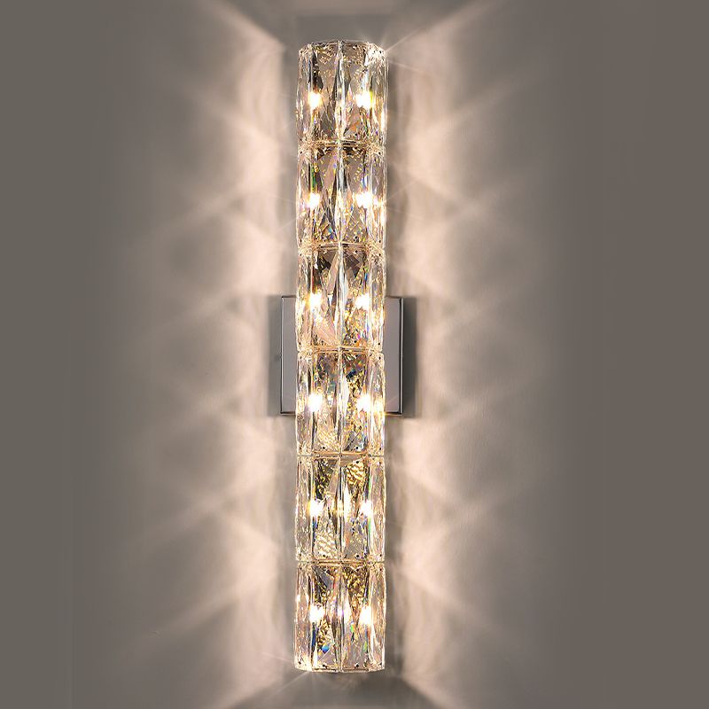 Modern Style Linear Shape Wall Sconce Crystal Sconces for Living Room