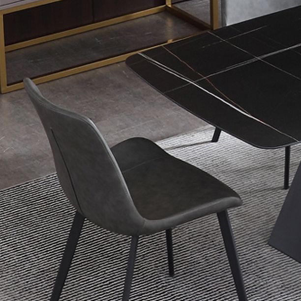 Modern 1/2/3/4/5 Pieces Black Dinette Set Sintered Stone Dining Table with Chairs