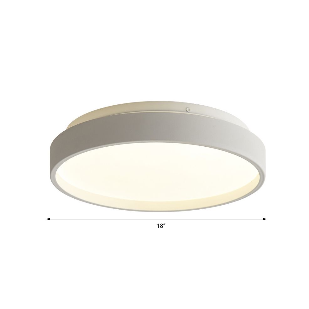 12"/18" Round Flush Light Modern Acrylic 1 Light Flush Mount Ceiling Light in Coffee Bronze/Gold/White for Indoor