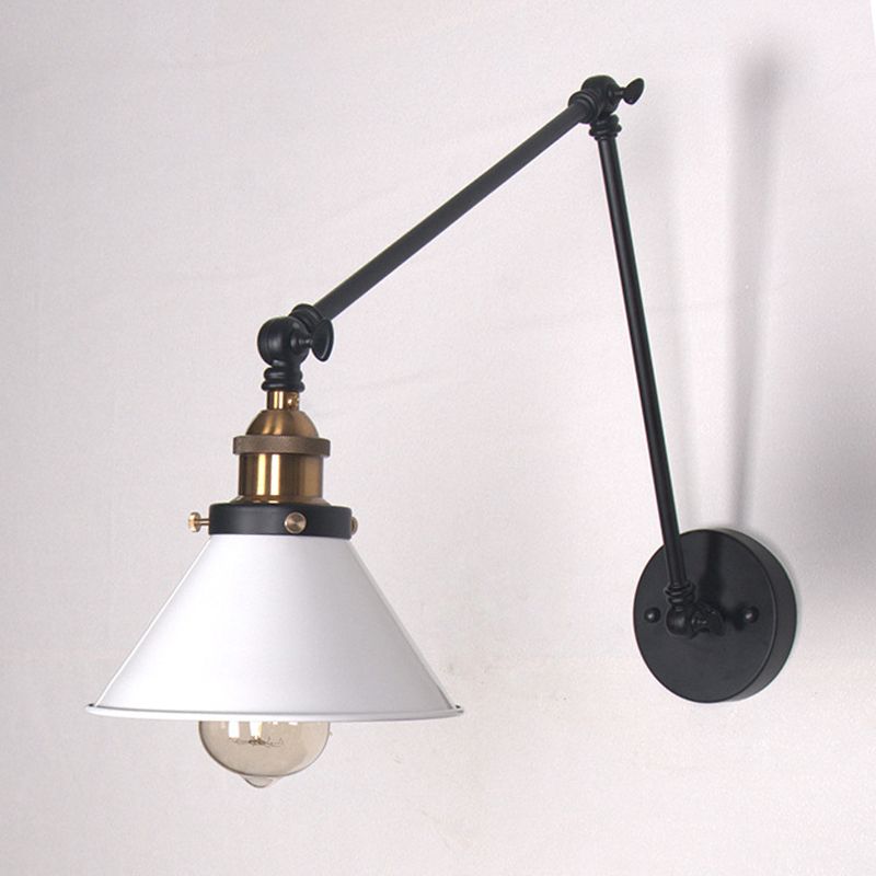 Luci da parete del braccio oscillante in stile industriale retrò per la camera da letto per camera da letto