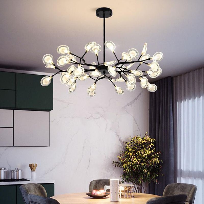 Acryl Firefly Kroonluchter Modernistische stijl 45 Hoofden plafond kroonluchter in goud