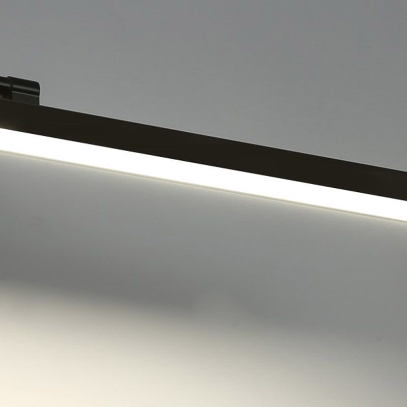 Minimalist Aluminum Vanity Light Straight Black Adjustable Mirror Light for Bathroom