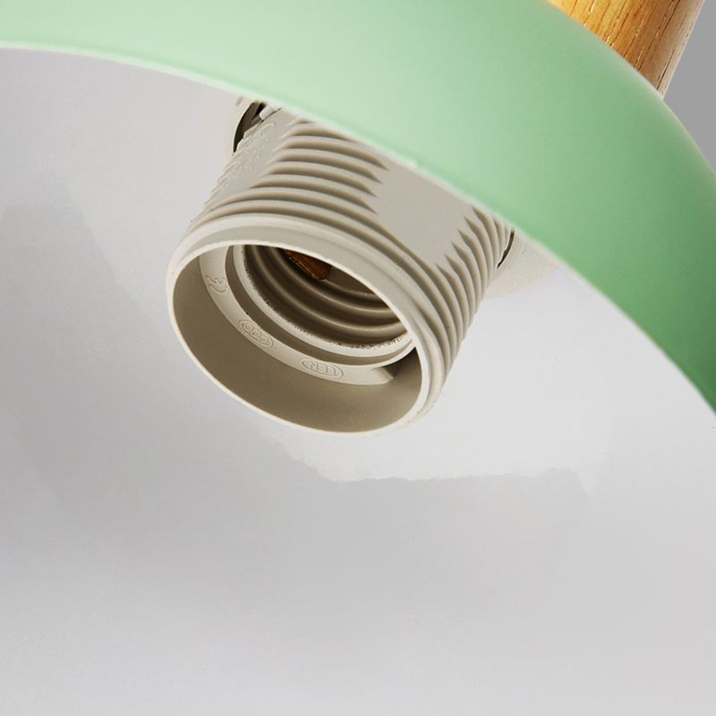 Macaron Style Wall Lamp 1-Light Wall Mount Lamp with Wood for Living Room