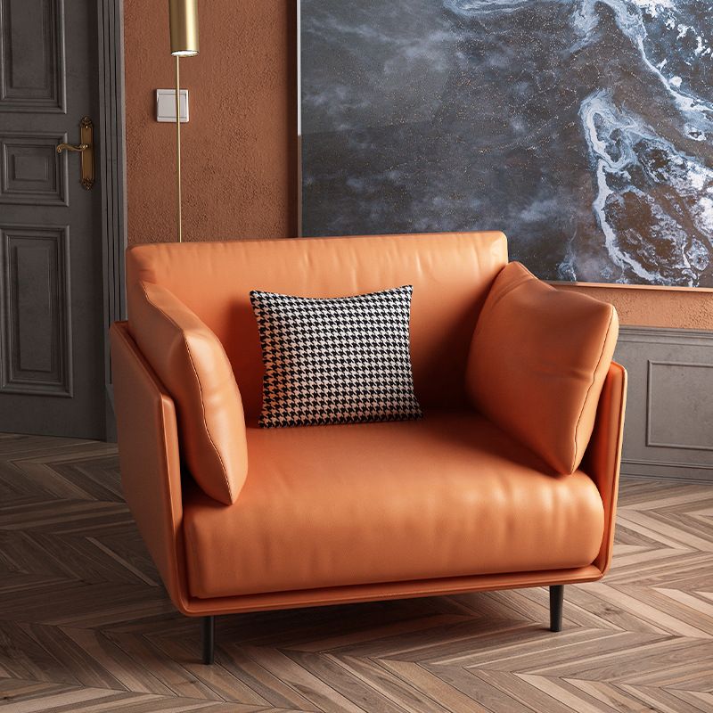 Mid-century Solid Color Armchair Basic Four Leg Accent Armchair