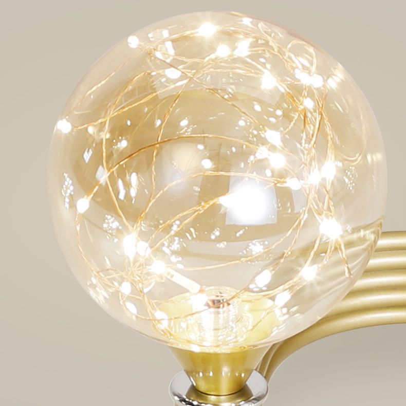 Lámpara de techo esférica múltiple iluminación de techo de vidrio de estilo moderno para dormitorio