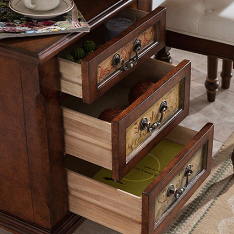 Victorian Wood Vanity Table with Mirror and Stool 15.75" D Vanity Table Set