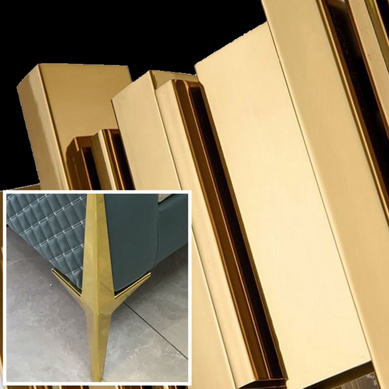 Blue and Cream Faux Leather Sectional Waterproof Sofa with Removable Cushions