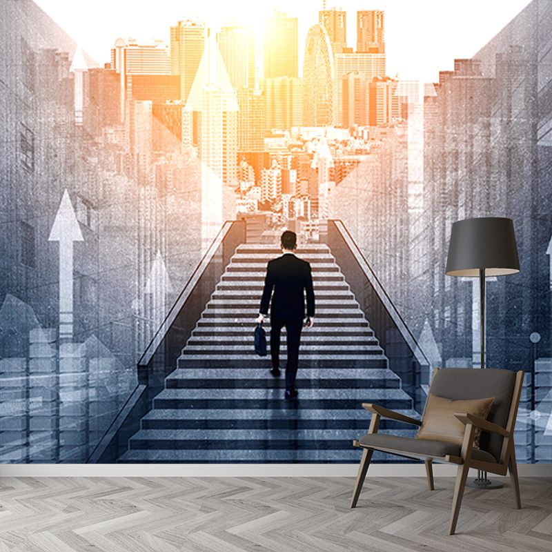 Modern Style Wall Mural Wallpaper City Building Sitting Room Wall Mural