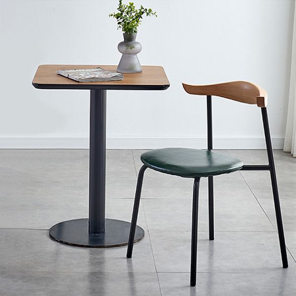 Chaises sans bras de salle à manger contemporaines en métal, chaise latérale de salle à manger à dossier ouvert pour restaurant